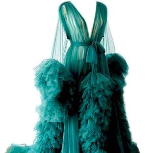 Tulle glamor maternity pictures outfit  robe emerald fancy new